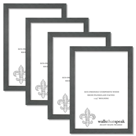 7x8 Slate Gray Picture Frame for Puzzles Posters Photos or Artwork (4-Pack)