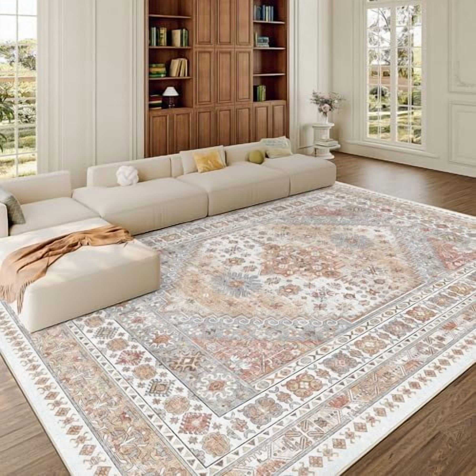 7x9 Area Rug, Super Soft Washable Rugs for Living Room, Non-Slip Stain ...