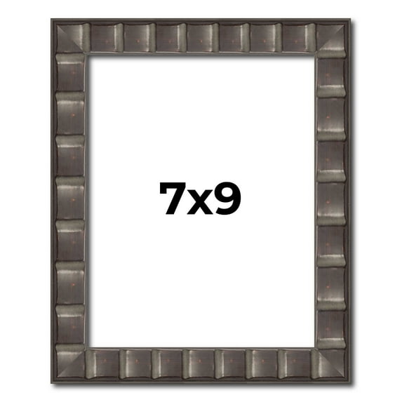 7x9 Frame Black Brown Chestnut Mosaic Solid Wood Picture Frame | 1.125 Inch Moulding Width |