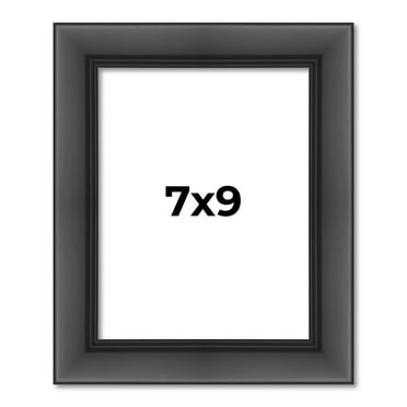 7x9 Frame Black Passaggi Solid Wood Picture Frame Width 1.5 Inches | Interior Frame Depth 0.5