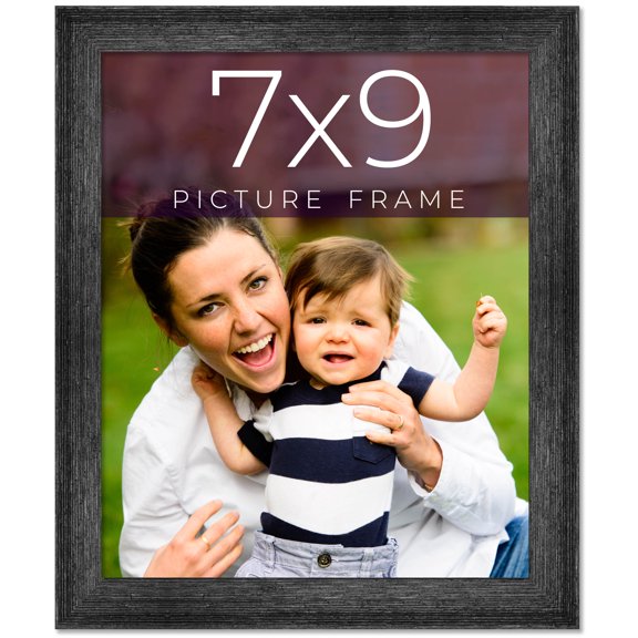 7x9 Frame Black Real Wood Picture Frame Width 1.5 inches | Interior Frame Depth 0.5 inches | Barn