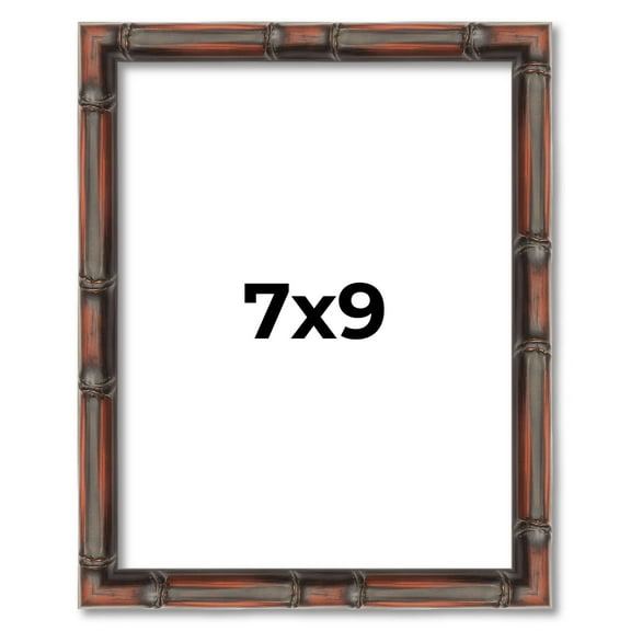 7x9 Frame Brown Bamboo with Dark Coffee/Walnut Finish | Solid Wood Picture Frame Width 0.75 Inches