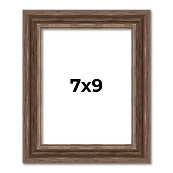 7x9 Frame Brown Distressed Barnwood Picture Frame | Complete Rustic Farmhouse Photo Frame Includes