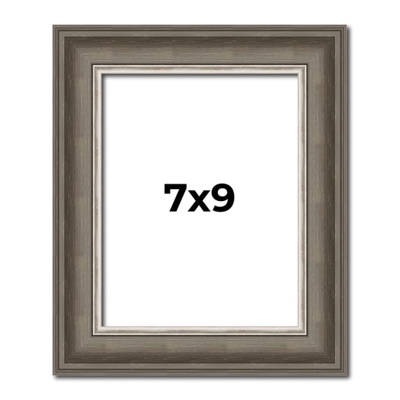 7x9 Frame Brown Solid Wood Picture Frame | 1.75 Inch Moulding Width | Austin Frame Complete with UV