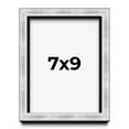 thumbnail image 1 of 7x9 Frame Brushed Silver Solid Wood Picture Frame | 0.75 Inch Moulding Width | Rabbet Depth 0.75, 1 of 5