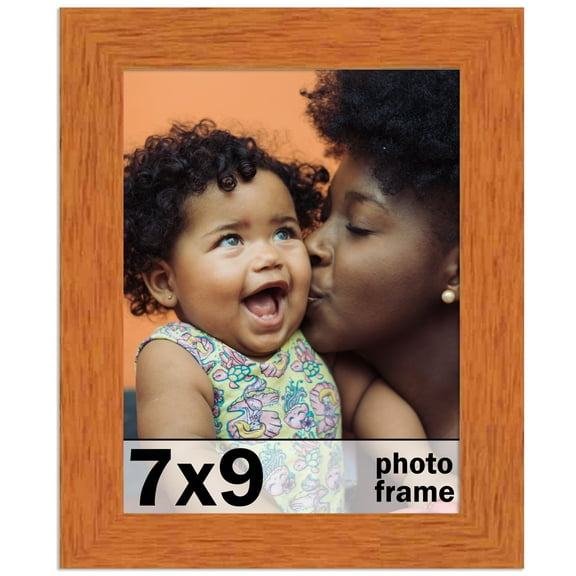 7x9 Frame Honey Pecan Brown Picture Frame - Modern Photo Frame Includes UV Acrylic Shatter Guard