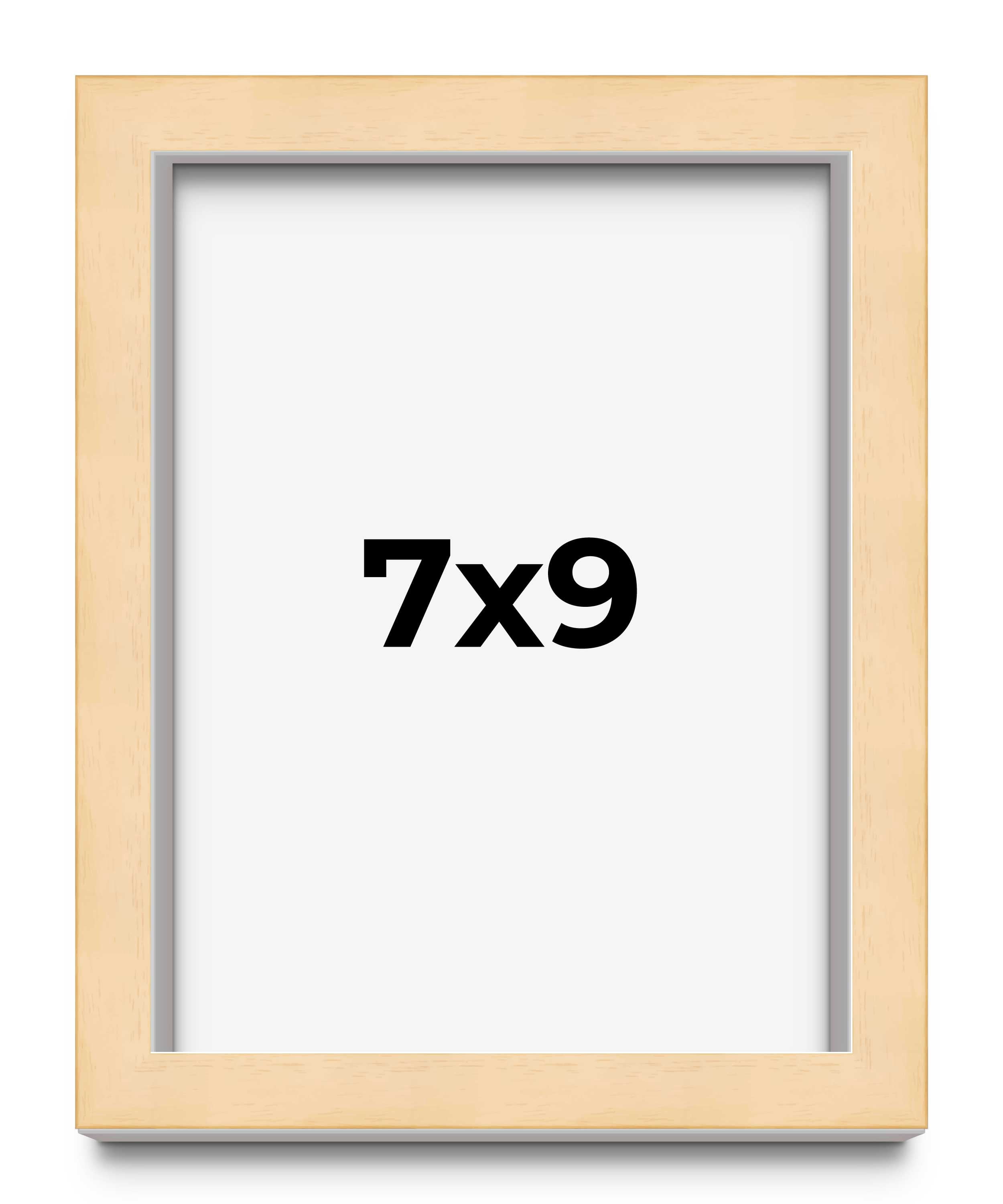 7x9 Frame Natural Wood Picture Frame | 0.75 Inch Moulding Width | with ...