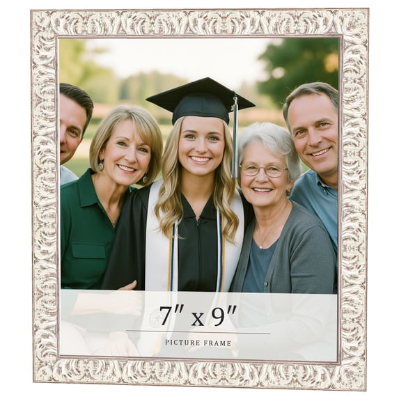 7x9 Frame White Real Wood Picture Frame Width 1.5 inches | Interior Frame Depth 0.5 inches | Aurora