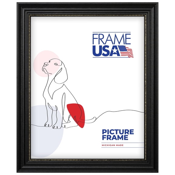 7x9 Picture Frame Black Boardroom Certificate Style 77272-001, 1 Inch Wood Moulding, Includes Glass and Backing, Wall Display Frame for Art, Posters, or Photos Frame USA