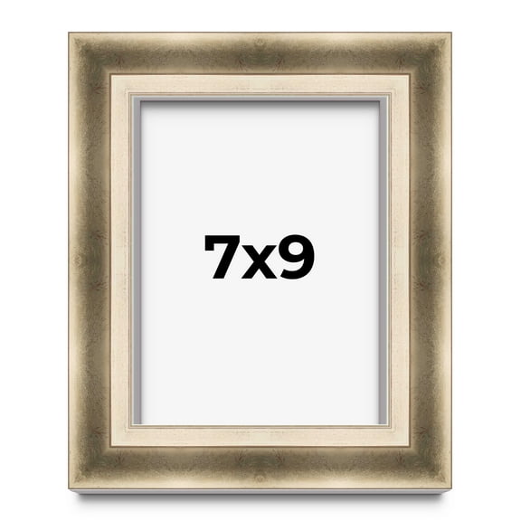 7x9 Shadow Box Frame Silver | 1.75 inches Deep Real Wood Traditional Shadowbox Display Frame | UV