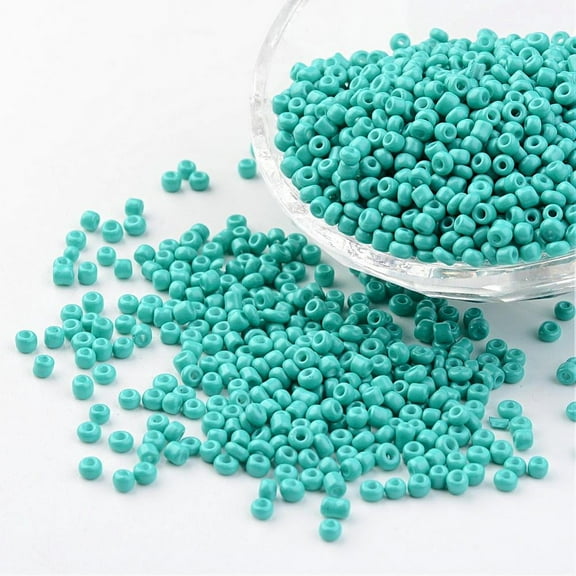 8/0 3mm Baking Paint Glass Seed Beads for Jewelry Making & Bead Crafting Loose Spacer Beads Dark Turquoise 3mm