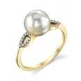 thumbnail image 1 of 8.0-8.5mm Akoya Cultured Pearl & Diamond Callie Ring in 14K Gold, 1 of 7