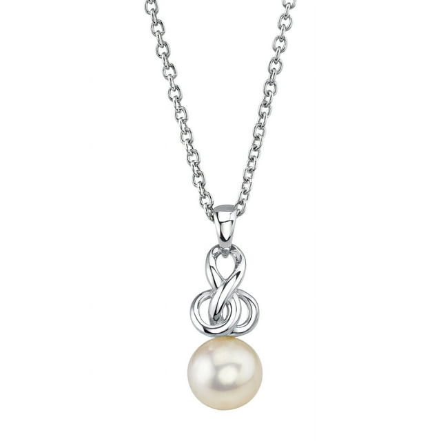 8.0-8.5mm Japanese White Akoya Cultured Pearl Adrian Pendant Necklace ...