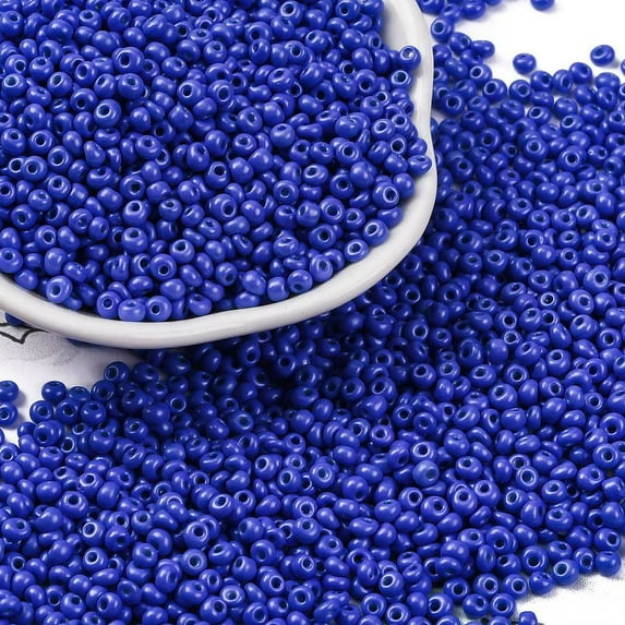 8/0 Baking Paint Glass Seed Beads Round Hole Teardrop Royal Blue 3x2mm Hole: 1mm 18750pcs/pound