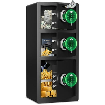 8.0 Cu ft Large Safe Box Fireproof Waterproof, Money Safe With Mute Function and LED Light, Digital KeypadHome Safes with Deposit Slot & Triple Alarm System,Security Box for Money Valuables