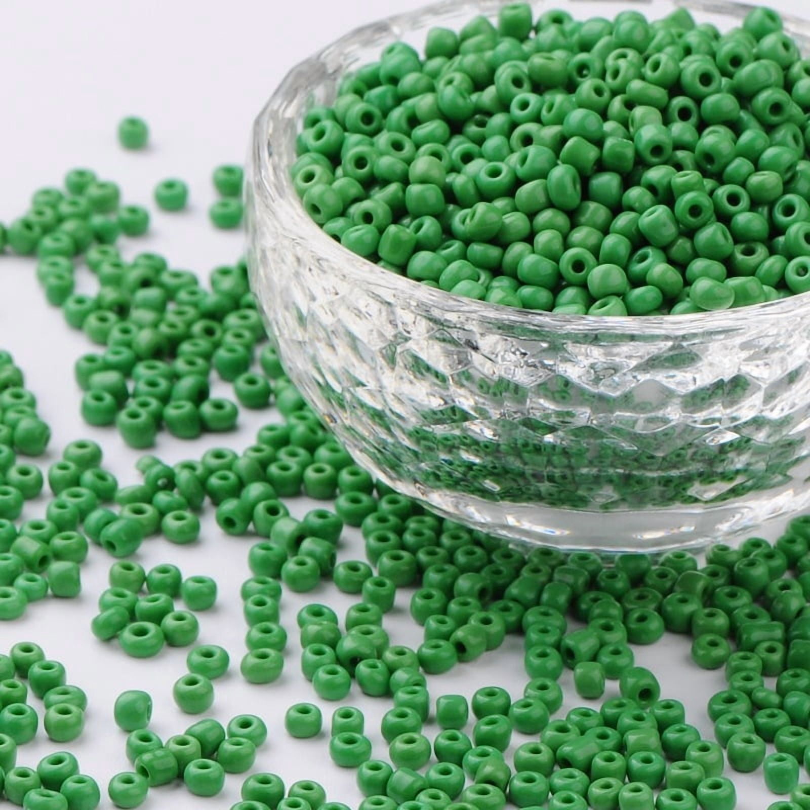 8/0 Glass Seed Beads Opaque Colours Seed Small Craft Beads for DIY Jewelry Making Round Round Hole Pale Green 8/0 3mm Hole: 1mm about 10000pcs/pound