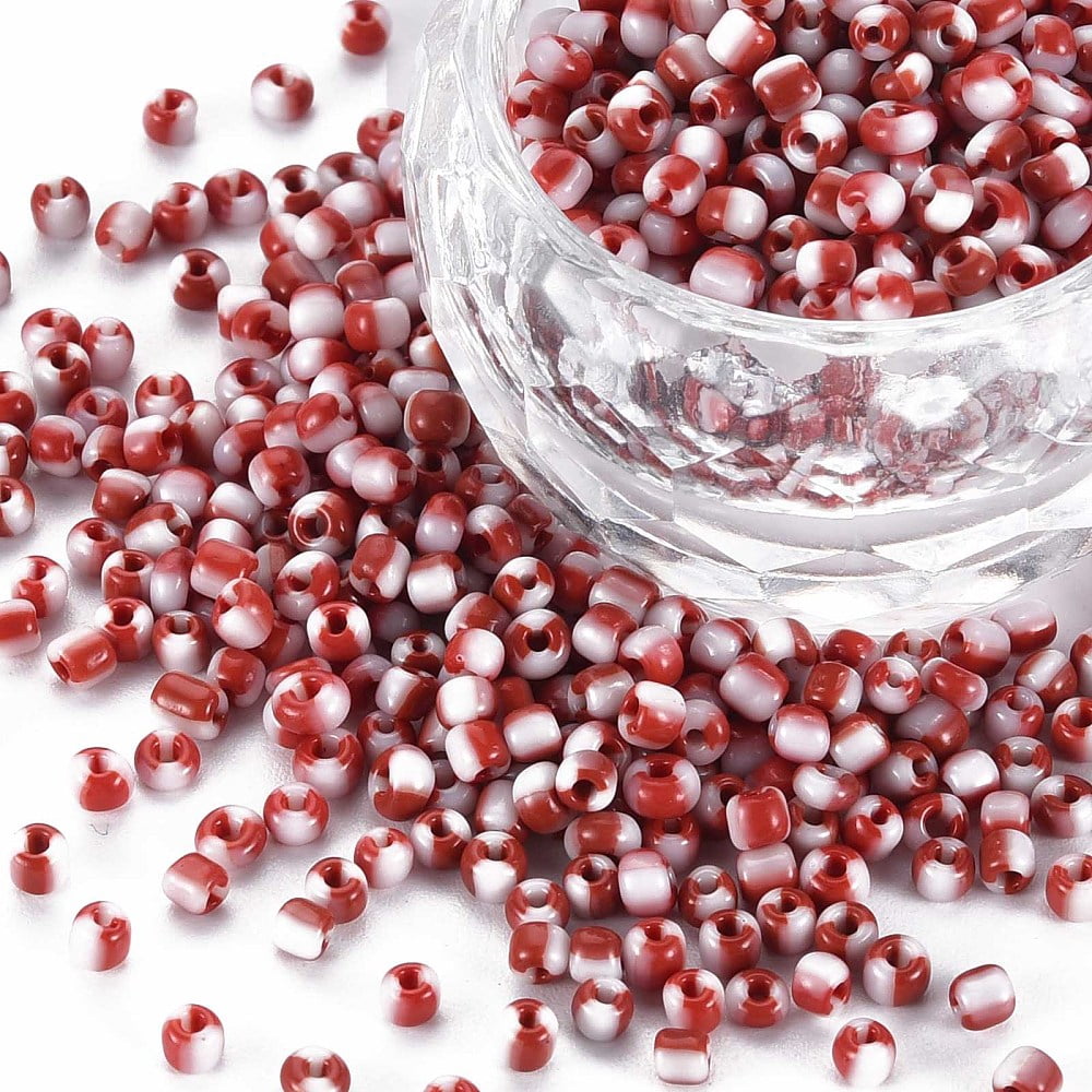 8/0 Glass Seed Beads Opaque Colours Seep Crimson 3mm hole:1mm