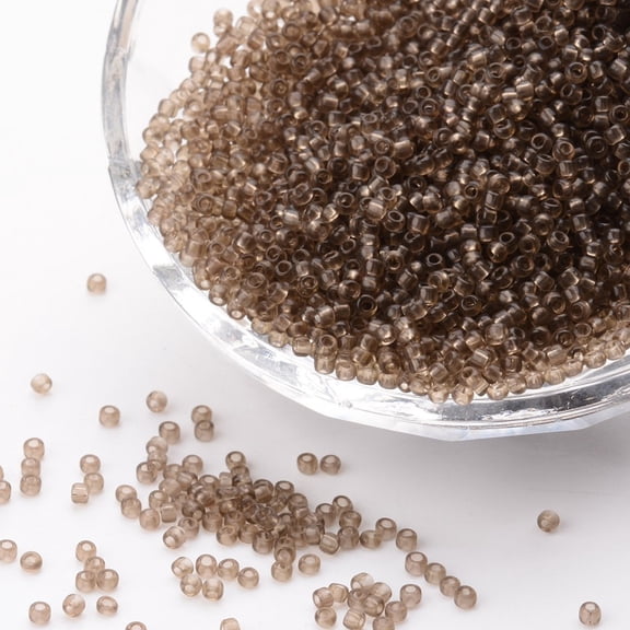 8/0 Grade A Round Glass Seed Beads Transparent Colours Coffee 8/0 3x2mm Hole: 1mm about 10000pcs/bag