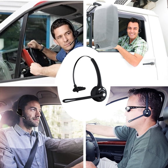 8.0 Noise Cancelling Trucker Bluetooth Headset, Bluetooth 5.0 Wireless Headset with Flexible Microphone, Multipoint Connection Headphone with Mute Button for PC Cell Phone Truck Drivers Office
