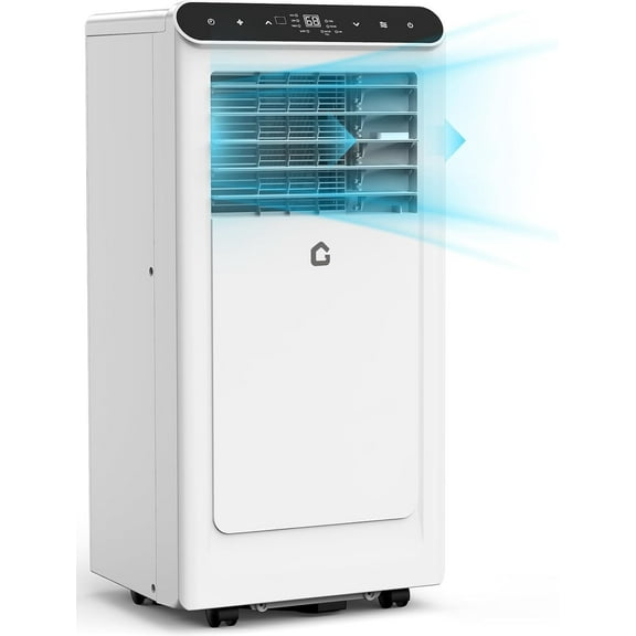 8,000 BTU 3-in-1 Portable Air Conditioner - Cools Rooms Up to 350 Sq.Ft, Dehumidifier & Fan, Remote Control, Smart/Sleep Mode & Timer