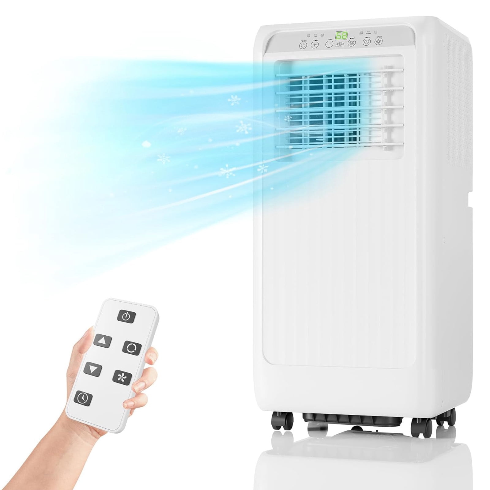 8,000 BTU Portable Air Conditioner - Built-in Dehumidifier, Fan & Sleep ...