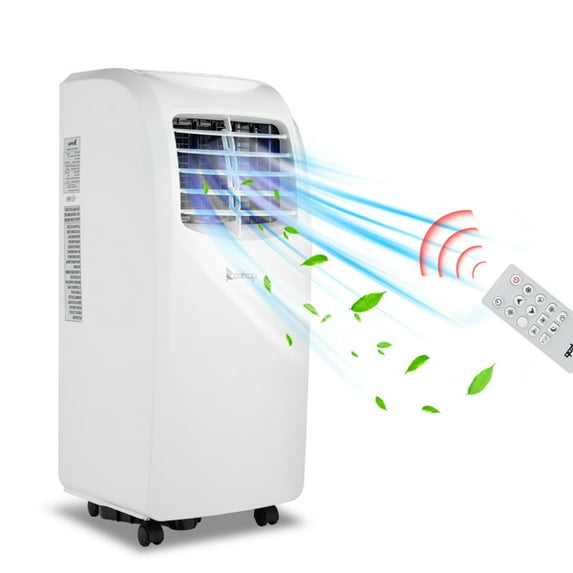 8,000 BTU Portable Air Conditioner, Cools up to 300 Sq. Ft., Works as Dehumidifier & Fan, Remote Control & Window Kit Included