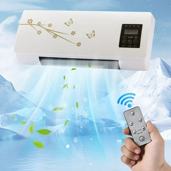 8,000 btu Wall Mounted Air Conditioner with Heat Function, 115V, Wall AC for Small-Medium Sized Rooms up to 350 Sq.Ft. with Remote, Quiet, High Efficiency AC