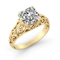 thumbnail image 1 of 8.00MM D-F VS Moissanite Engagement Ring (2.15 ct Moissanite Weight, 2.4 ct dew) Cushion Cut 14K Gold, 1 of 7