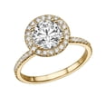 thumbnail image 1 of 8.00MM D-F VS Moissanite Ring With Diamonds (1.6 ct Moissanite Weight, 2.4 ctw dew) Round Cut 14K Gold, 1 of 3