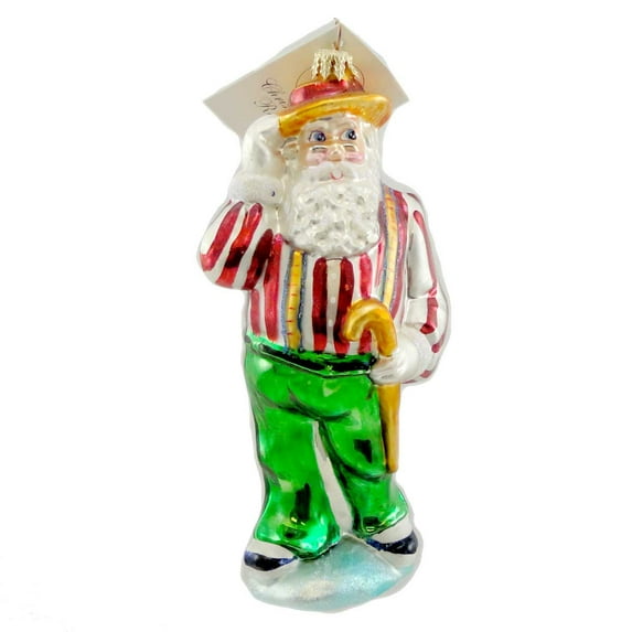 8.00In Soft Shoe Santa, Glass, Ornament Dance Cane 101910