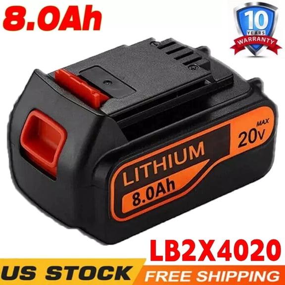 8.0Ah 20V LB2X4020 Lithium Ion Replacement Battery for B&D Universally Compatible with 20V LBXR20 LB20 LBX20 LBXR2020-OPE LBXR20B-2 LB2X4020