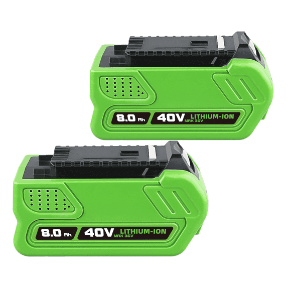 2Packs 8.0Ah 40V Replacement for Greenworks 29462 40V Li-ion Battery Compatible with 29472 29252 20202 Power Tools