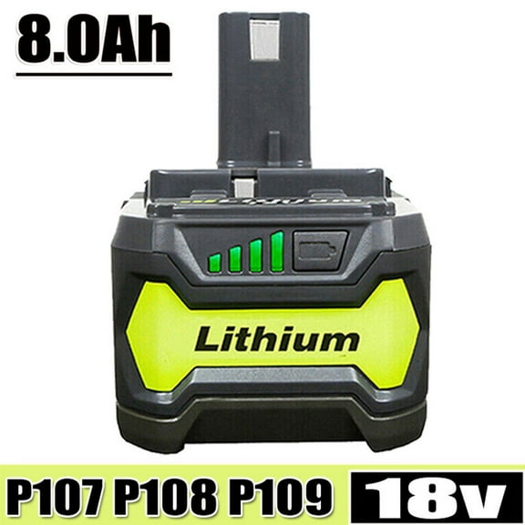 8.0Ah Battery For Ryobi P108 18V For One Plus High Capacity Battery Lithium-ion