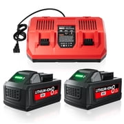 8.0Ah Replacement for Milwaukee M18 Battery Lithium and charger Compatible with Milwaukee 18V Battery 48-11-1865 48-11-1850 48-11-1860 48-11-1865 48-11-1852 48-11-1840 48-11-1862 Cordless Power Tools