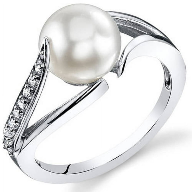 White pearl shop ring design