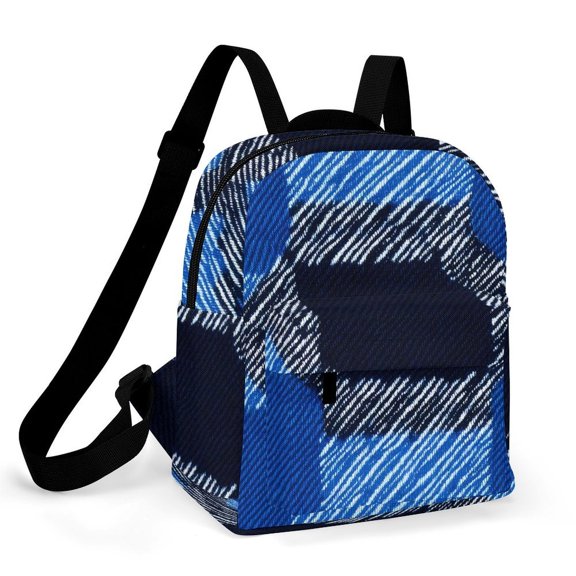 8.110in Casual Women'S Backpack With Anti-Contraction And Stretch For Sports Activities Travel Picnics Argyle Plaid RoyalBlue_2