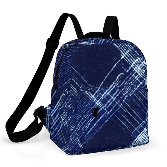 8.110in Casual Women'S Backpack With Anti-Contraction And Stretch For Sports Activities Travel Picnics Argyle Plaid RoyalBlue_3