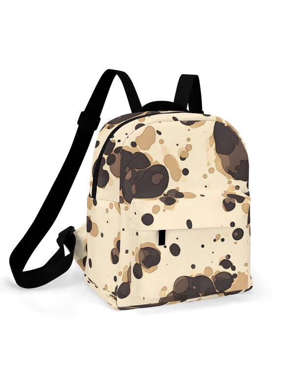 8.110in Casual Women'S Backpack With Anti-Contraction And Stretch For Sports Activities Travel Picnics Milk Cow Print Style Sienna_1