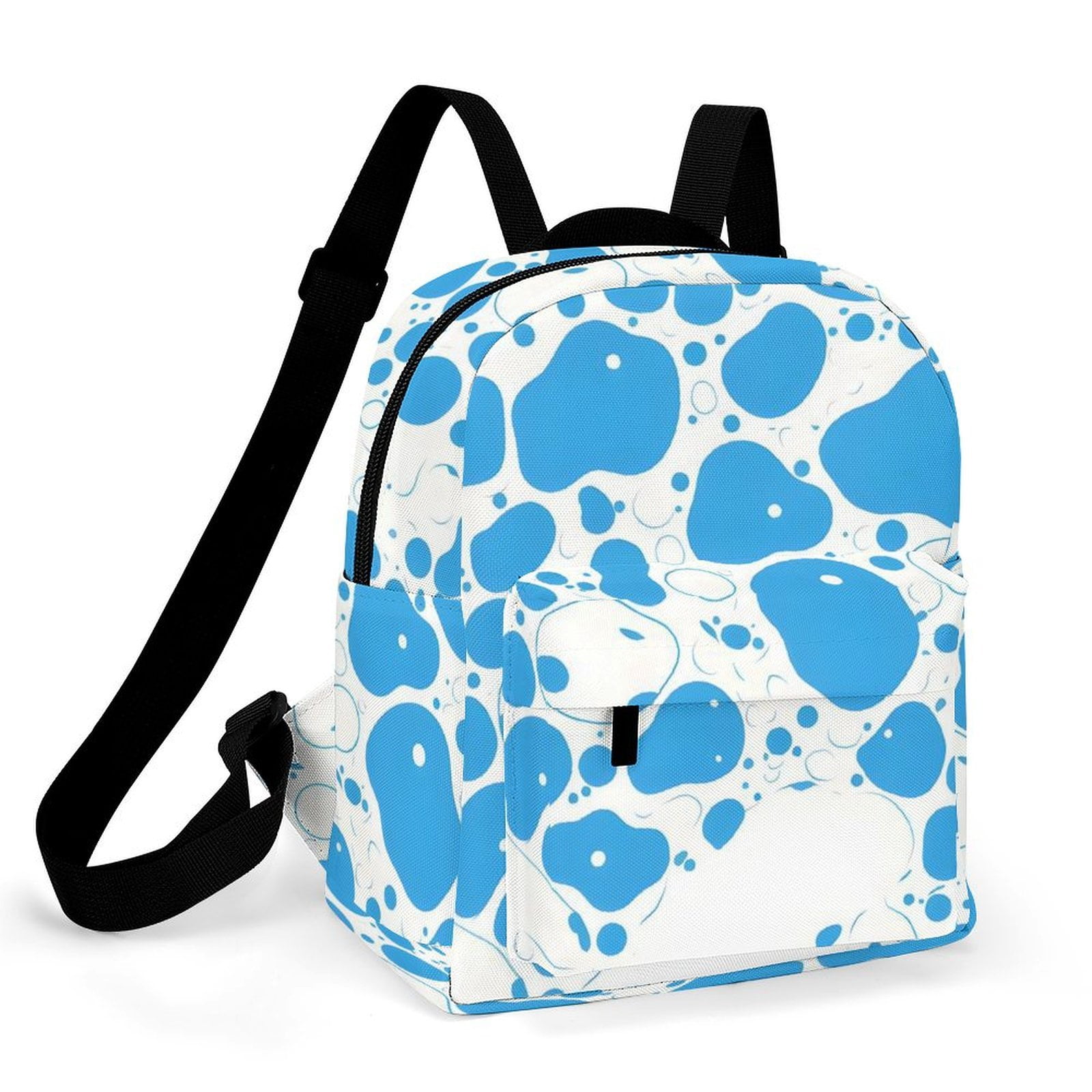 8.1×10in Casual Women'S Backpack With Anti-Contraction And Stretch For Sports Activities Travel Picnics Milk Cow Skin Print Style PowDerBlue_3