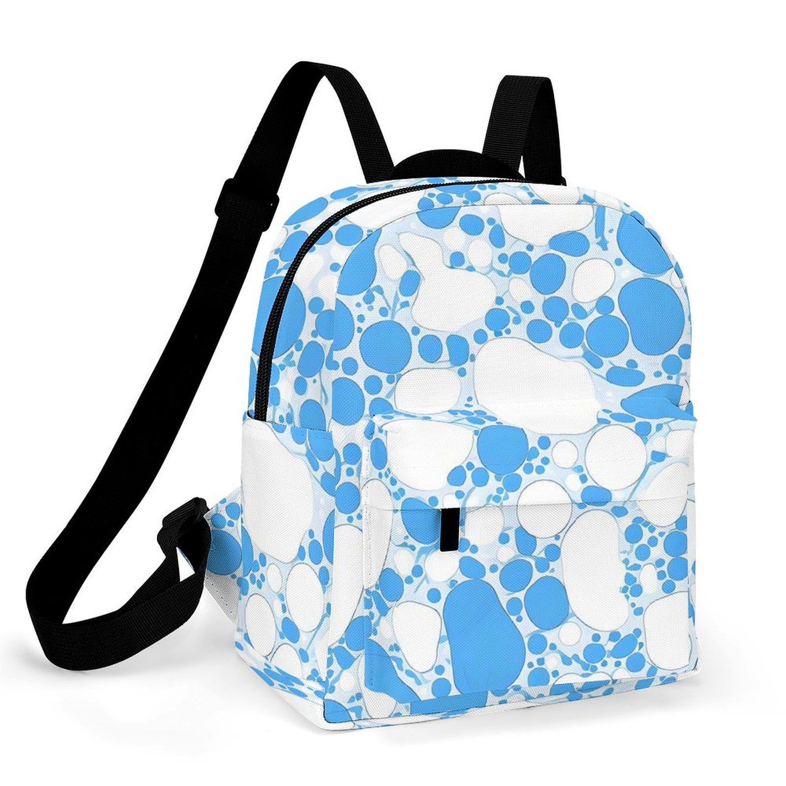 8.1×10in Casual Women'S Backpack With Anti-Contraction And Stretch For Sports Activities Travel Picnics Milk Cow Skin Print Style PowDerBlue_4