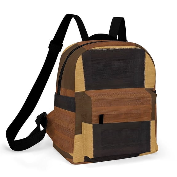8.110in Casual Women'S Backpack With Anti-Contraction And Stretch For Sports Activities Travel Picnics Plaid Fall Camo Brown_4