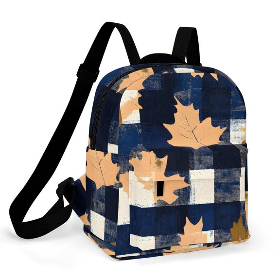 8.110in Casual Women'S Backpack With Anti-Contraction And Stretch For Sports Activities Travel Picnics Plaid Fall Camo RoyalBlue_1