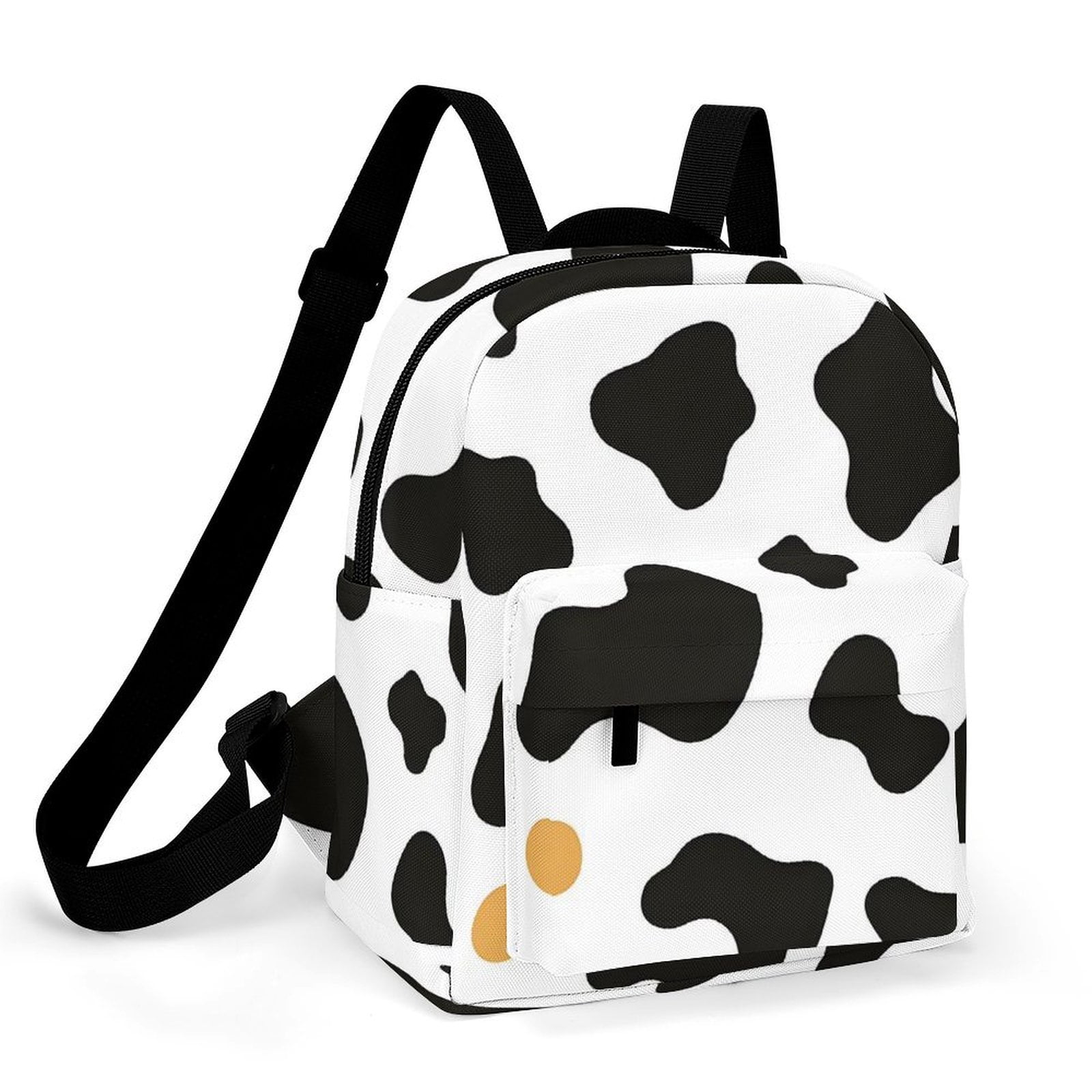 8.1×10in Casual Women'S Backpack With Anti-Contraction And Stretch For Sports Activities Travel Picnics Simple Cow Print Pattern, Vector Art Style_2