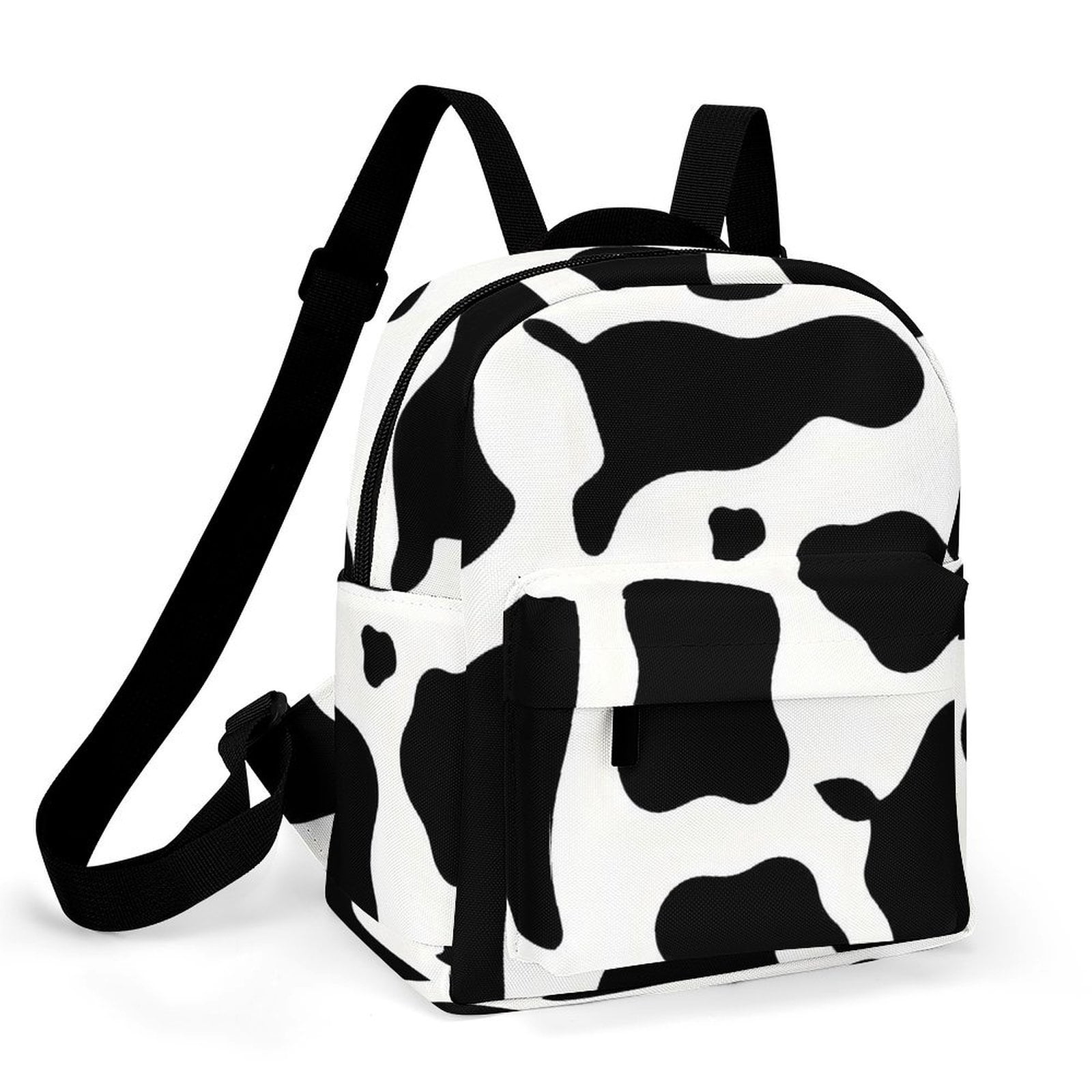 8.1×10in Casual Women'S Backpack With Anti-Contraction And Stretch For Sports Activities Travel Picnics Simple Cow Print Pattern, Vector Art Style_4