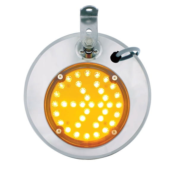 8-1/2" 430 Stainless Steel Convex Mirror With LED Directional Arrow - Driver