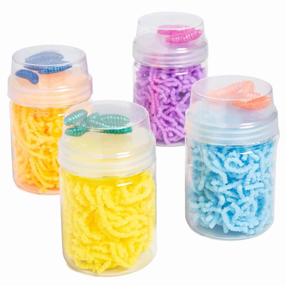 8 1/2" Bright Color Magic Worms Assortment - 12 Pc.