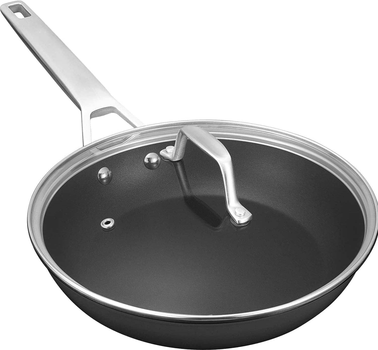 8 1/2 Inch Small Egg Pan with Lid, Titanium and Ceramic Nonstick Omelette Pan,Scratch-resistant, Induction Egg Skillet, Oven Safe to 700°F Pan for Cooking, Dishwasher Safe