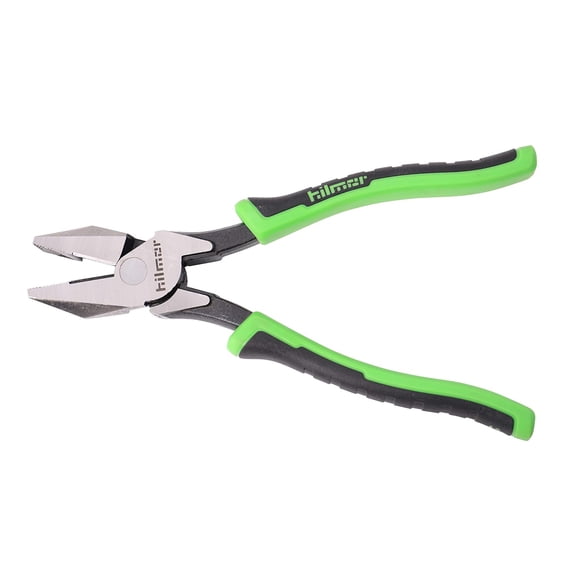 8-1/2" Lineman's Pliers with Rubber Handle Grip, Black & Green, LP85 1885399