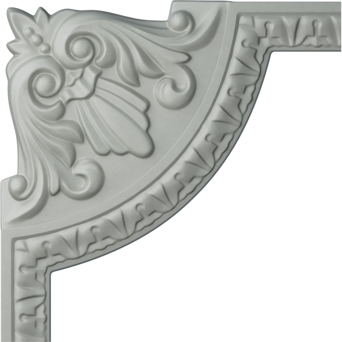 8.5" White Urethane Acanthus Leaf Panel Moulding Corner