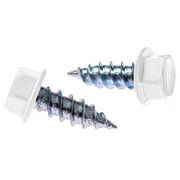 #8 1/2 inch (1000 Count) Gutter Downspout Or Sheet Metal Screws (Multiple Quantities/Colors) - Easy Start Sharp Tip - Zip Screws/Fasteners (1000, White)